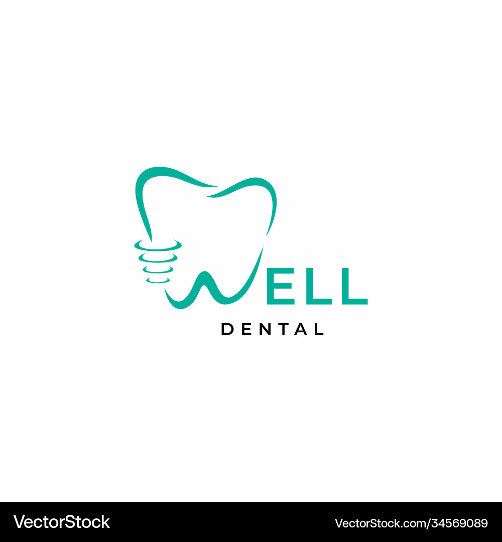 Dental W Logo - Modern Teeth Icon vector image