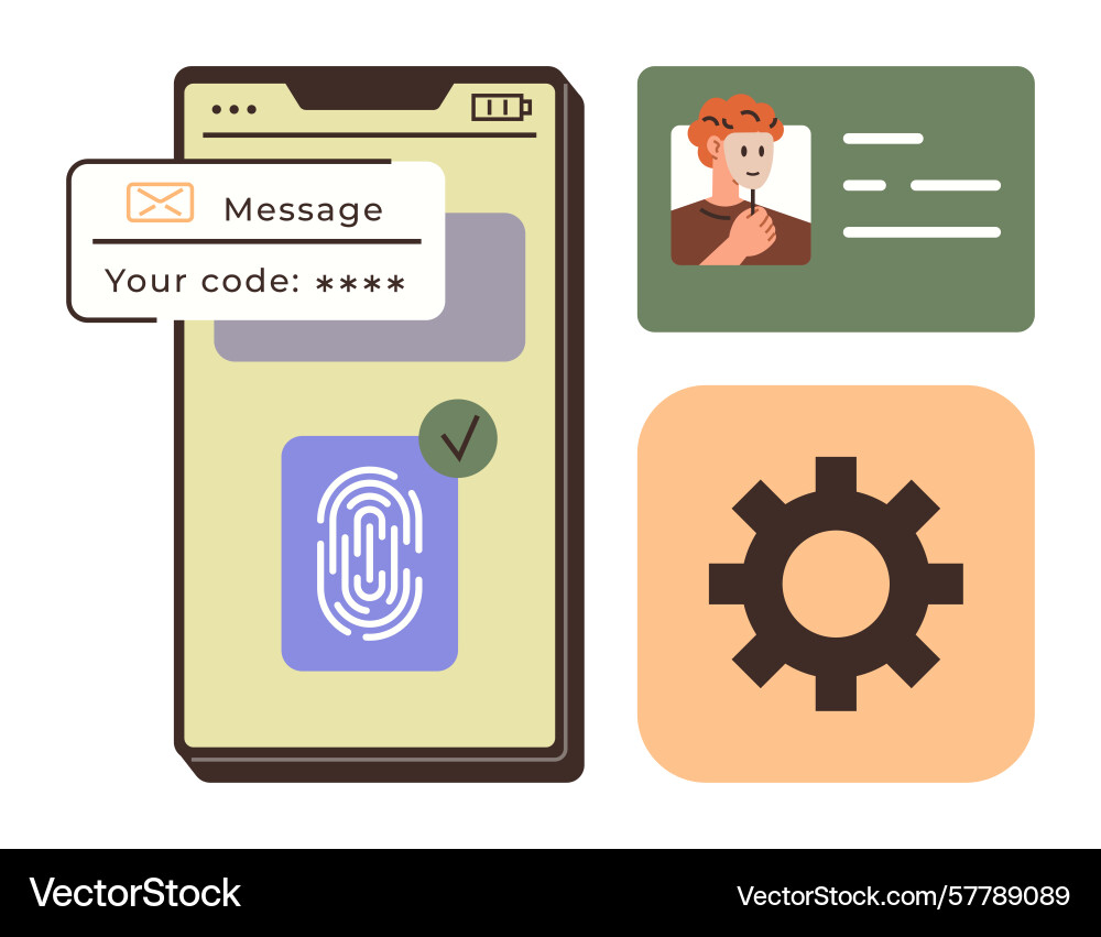 Digital authentication concept with fingerprint Digital authentication concept with fingerprint vector image