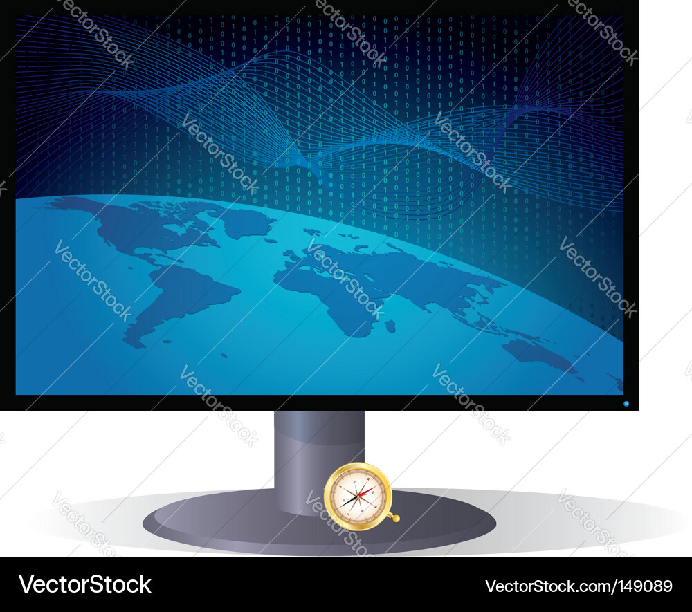 Digital Navigation Monitor Vector Image