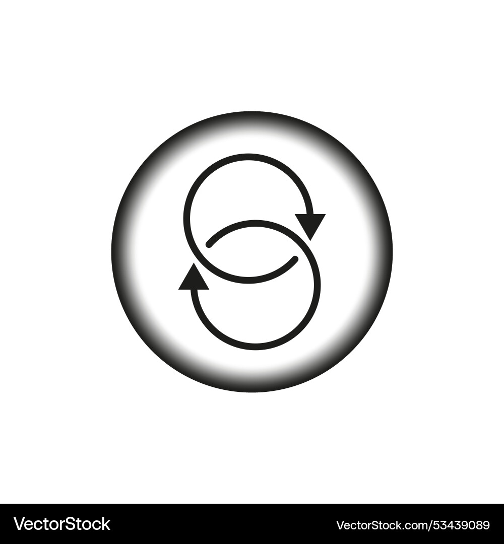 Looping arrows icon circular motion symbol Looping arrows icon circular motion symbol Vector Image