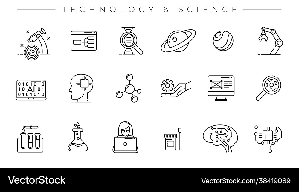 Technology and science concept line style Technology and science concept line style vector image
