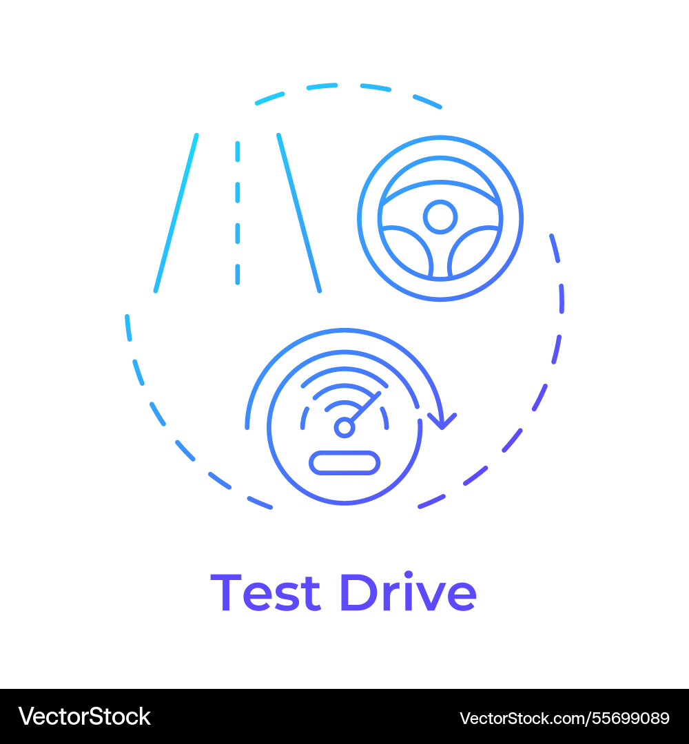 Test drive blue gradient concept icon Royalty Free Vector