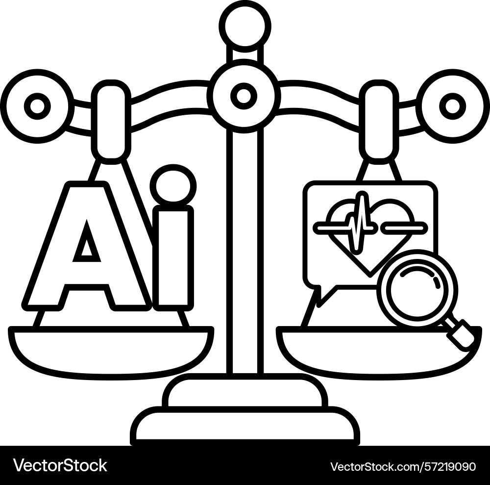 A scale with the letters ai on one side A scale with the letters ai on one side vector image