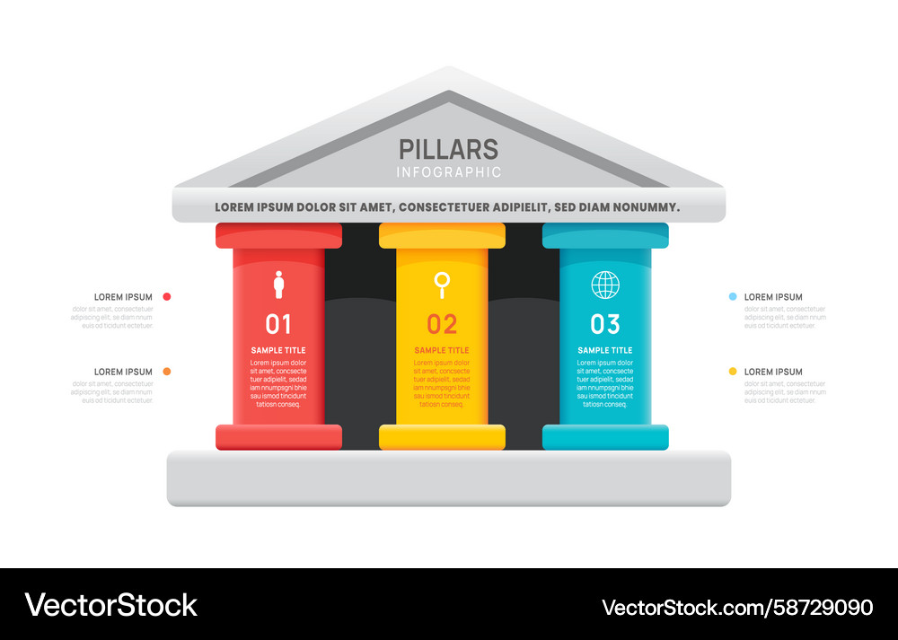 Pillars framework infographic diagram chart – Royalty-Free Vector ...