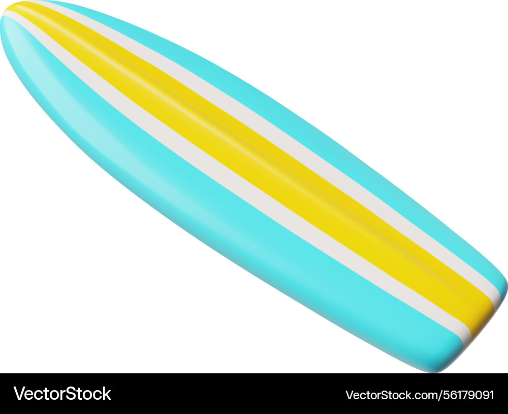 3d surfboard icon realistic surfing board Vector Image