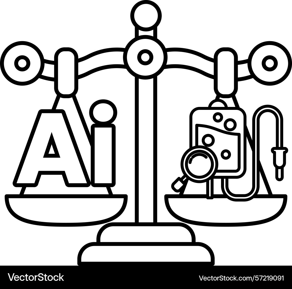 A scale with the letters ai A scale with the letters ai vector image