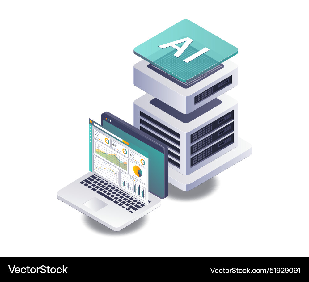 Analyzing server data using artificial Analyzing server data using artificial vector image