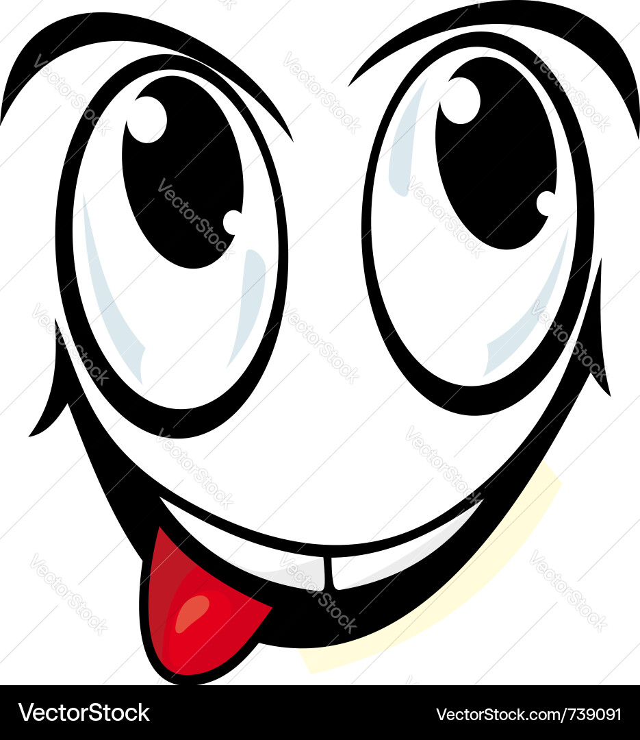 Cartoon Smiling Face Vector Image