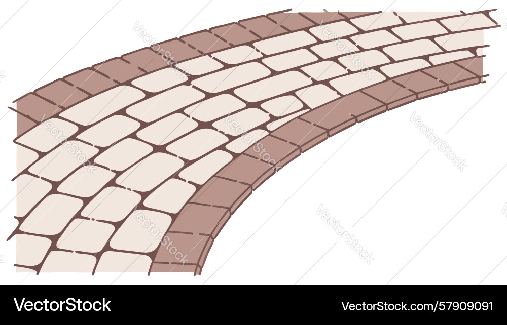 Cobblestone path - rustic and textured road Vector Image