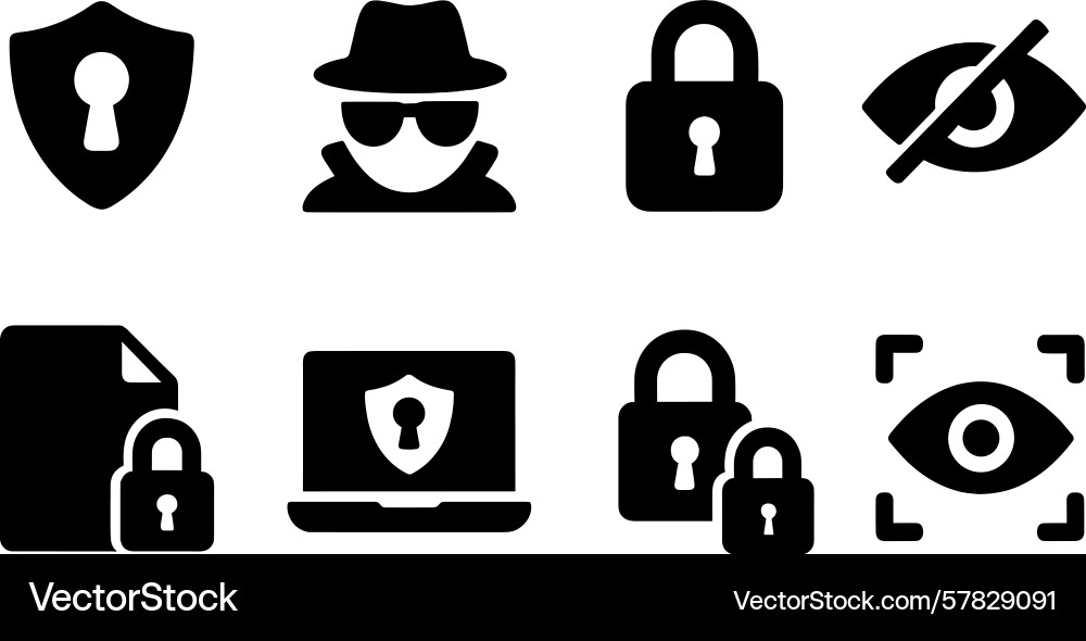 Collection of web icons featuring security Collection of web icons featuring security vector image