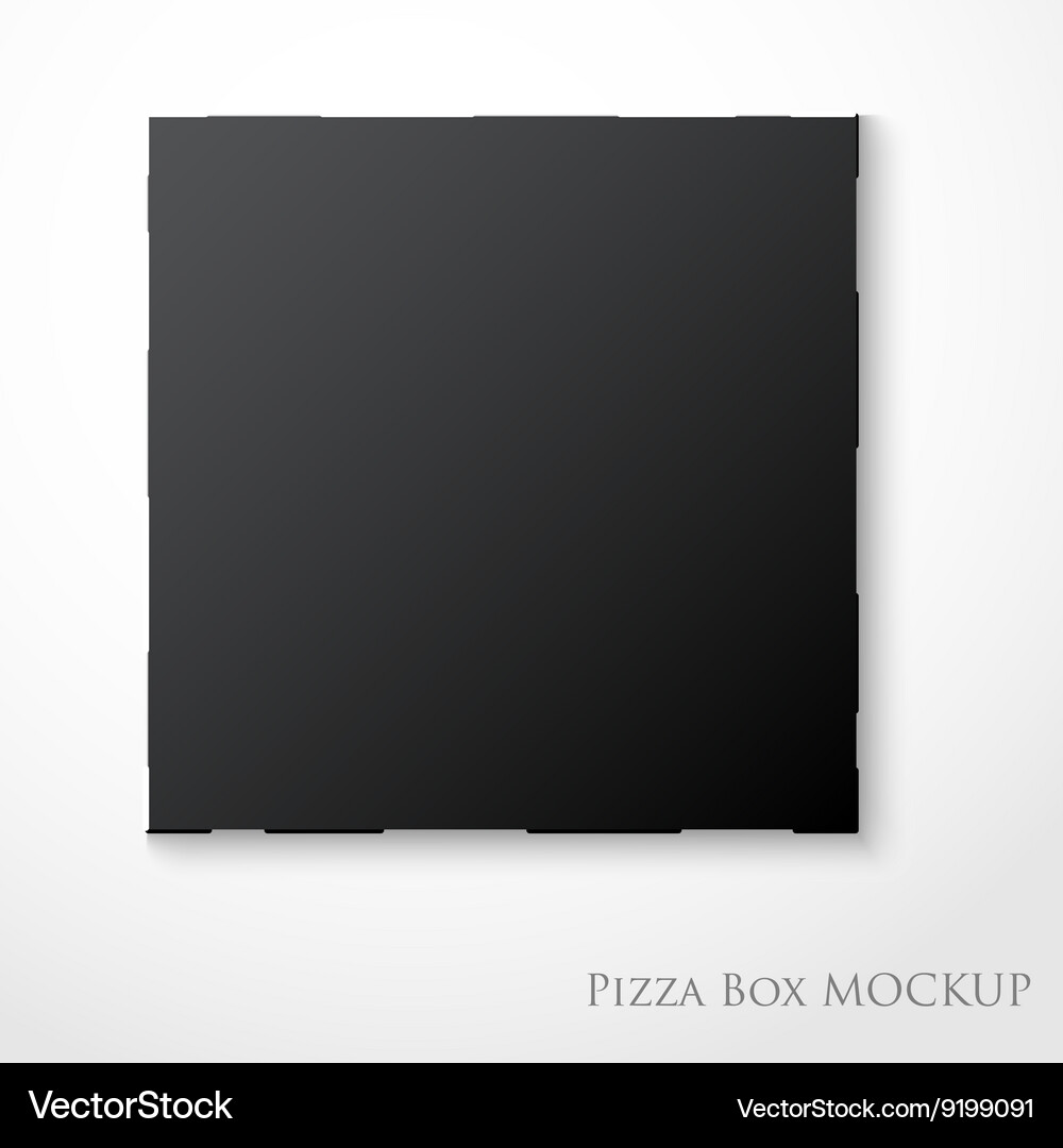 Empty Pizza Box Mockup - Cardboard Packaging Vector Image