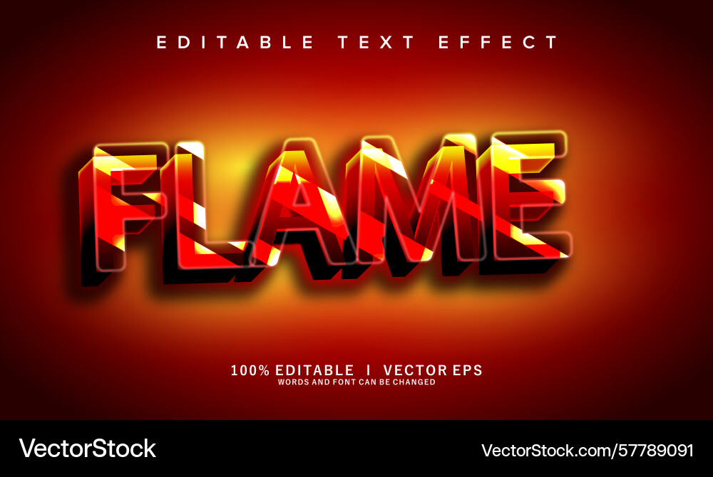 Flame text effect with modern style design Flame text effect with modern style design vector image