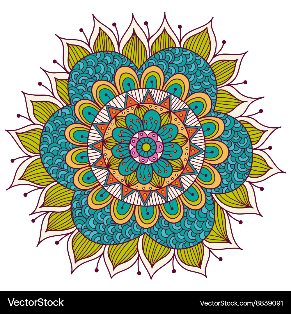 Floral Mandala Pattern Royalty Free Vector Image