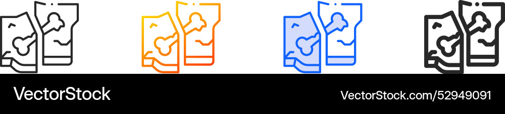 Fossil iconthin linear gradient blue stroke Fossil iconthin linear gradient blue stroke Vector Image