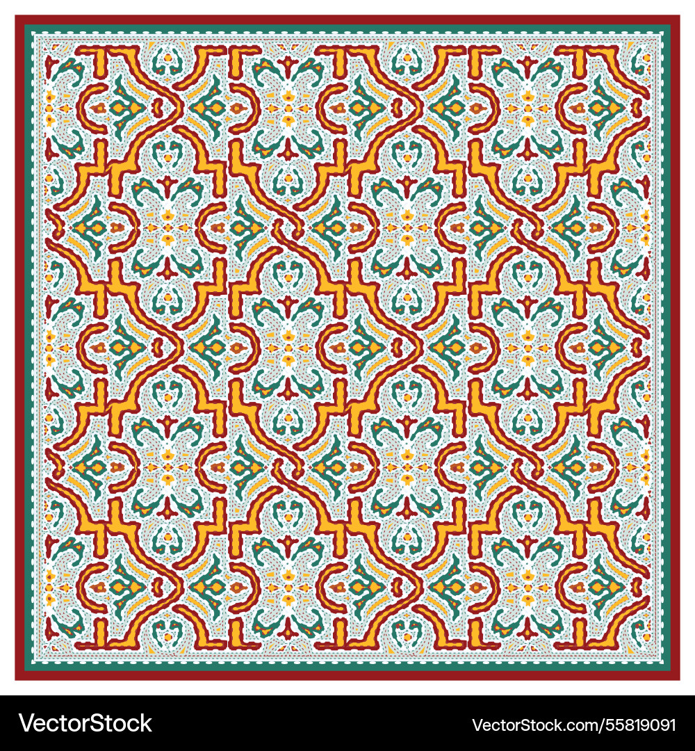 Geometric flower shape retro print pattern Geometric flower shape retro print pattern vector image
