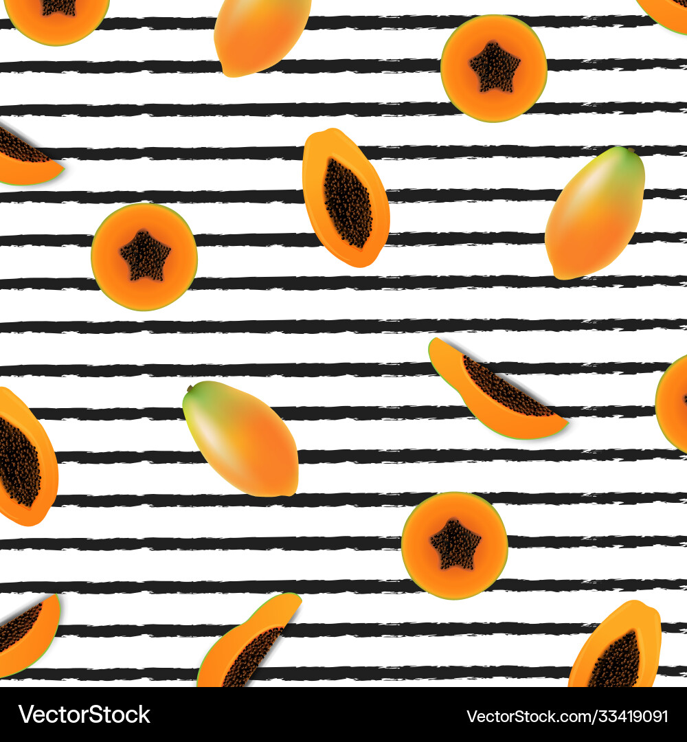 Papaya poster with blobs isolated paint background Papaya poster with blobs isolated paint background Vector Image