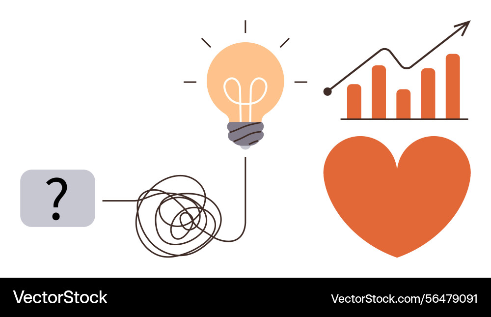 Problem-solving journey depicting innovation Problem-solving journey depicting innovation vector image