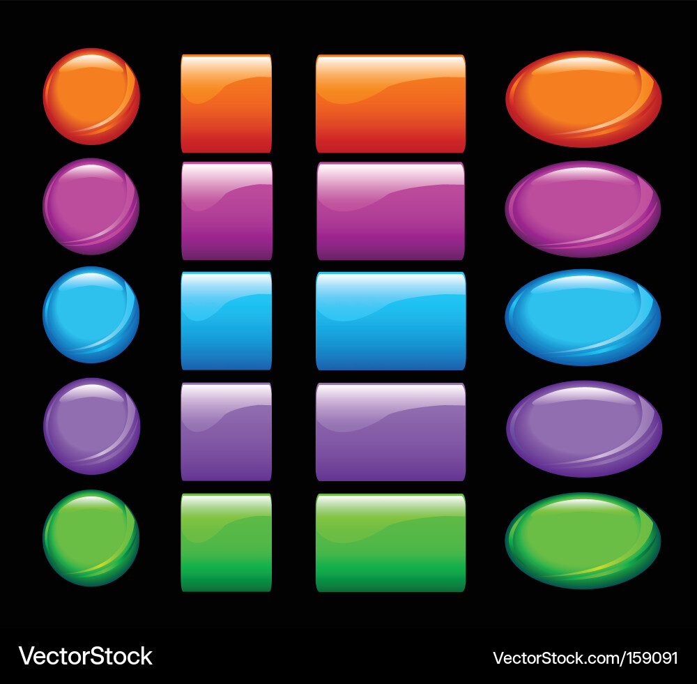 Simple shiny buttons vector image