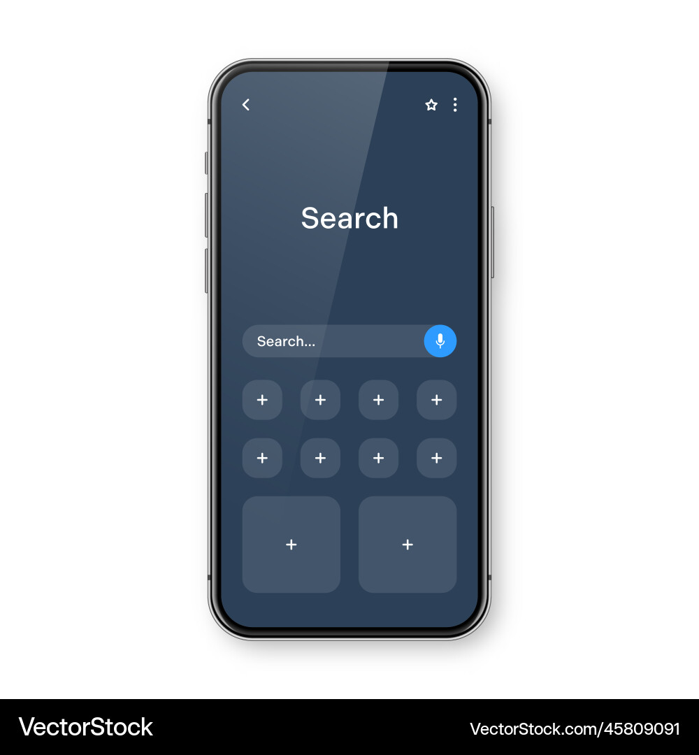 Smartphone with blank internet browser window vector image