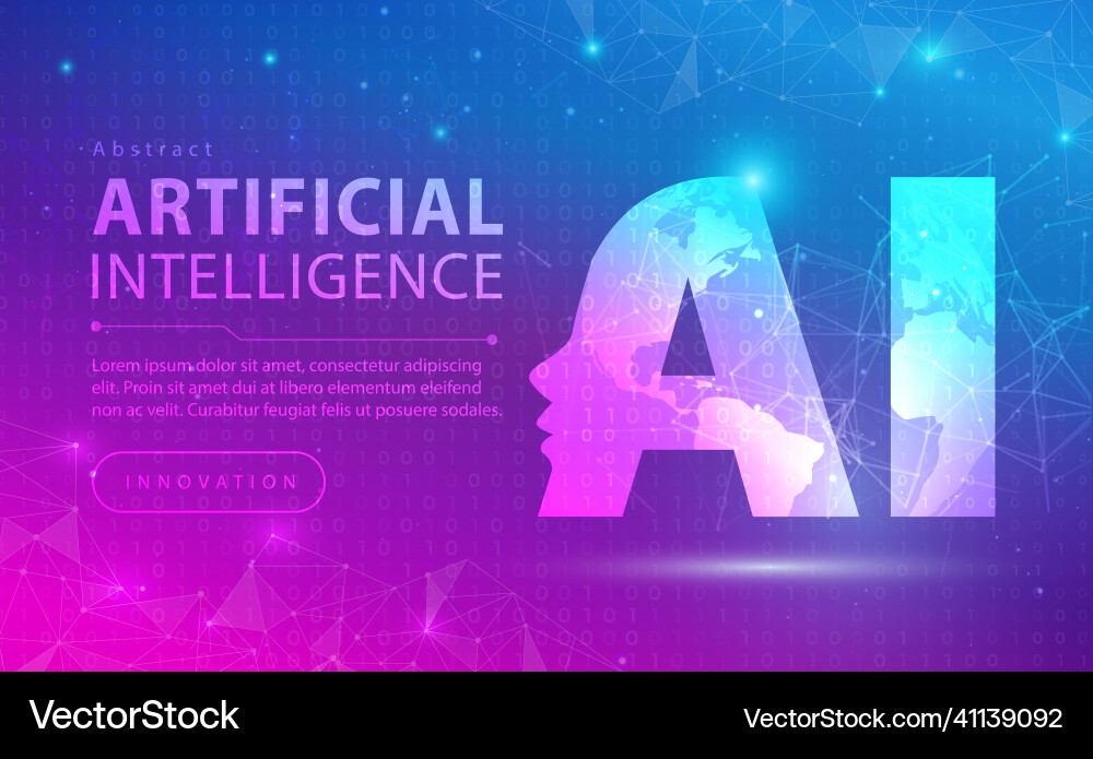 AI & Artificial Intelligence Tech Background vector image