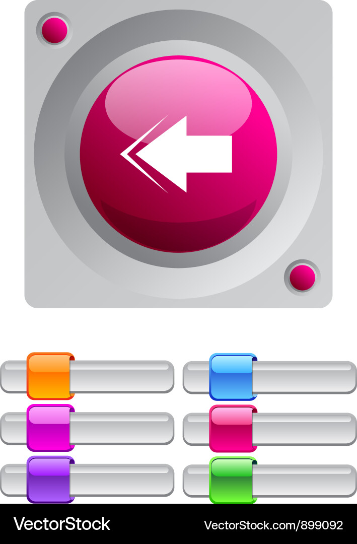 Back arrow color round button Vector Image