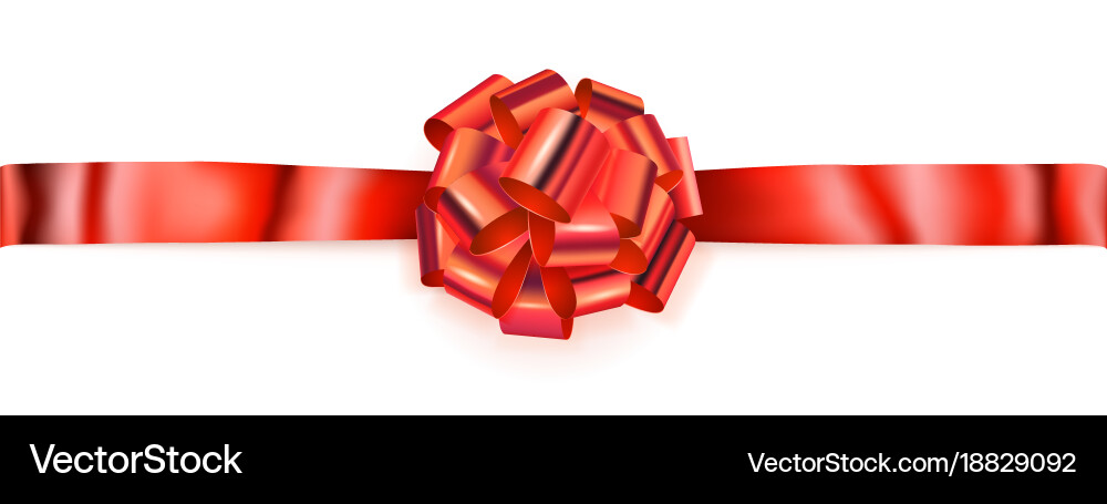 Big horizontal bow of shiny ribbon Vector Image