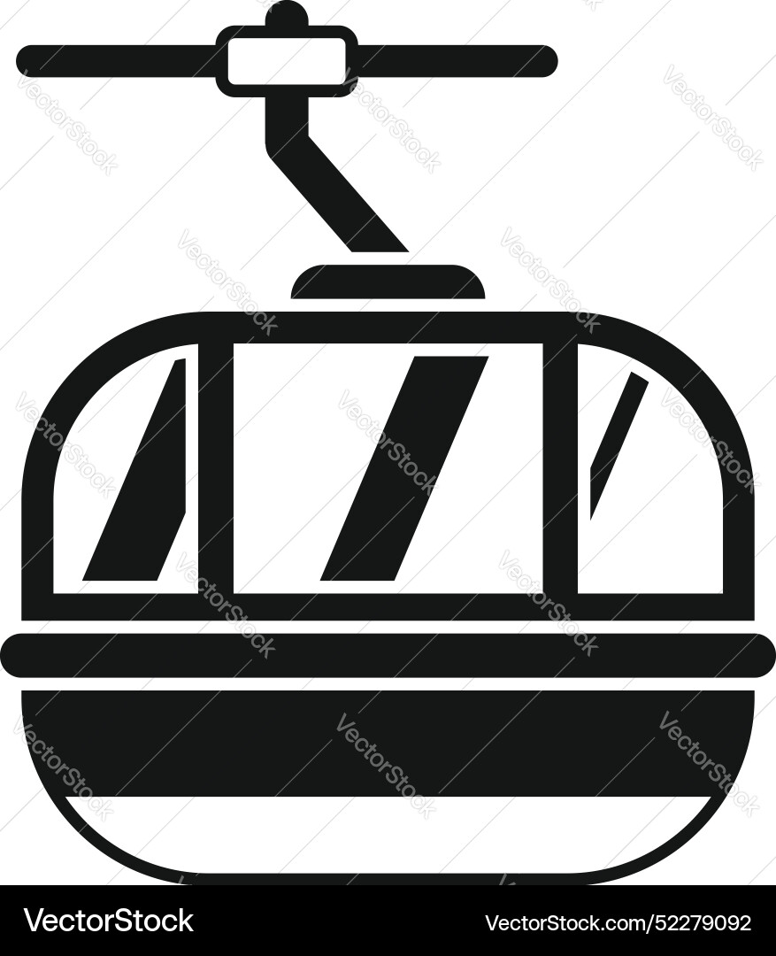 Cableway cabin hanging on ropeway carrying Vector Image
