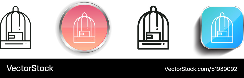 Cage icon thin linear regular and button style Cage icon thin linear regular and button style Vector Image