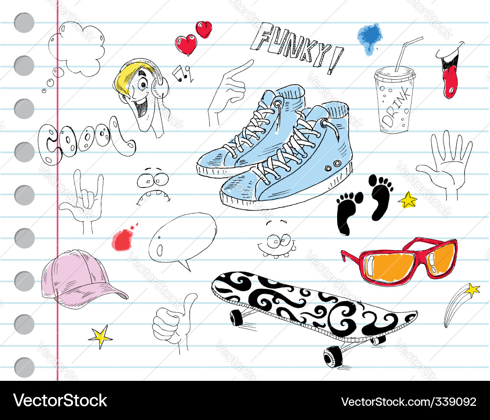 Fun Doodle Notebook vector image