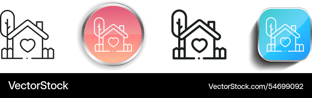 Home icon thin linear regular and button style Home icon thin linear regular and button style vector image