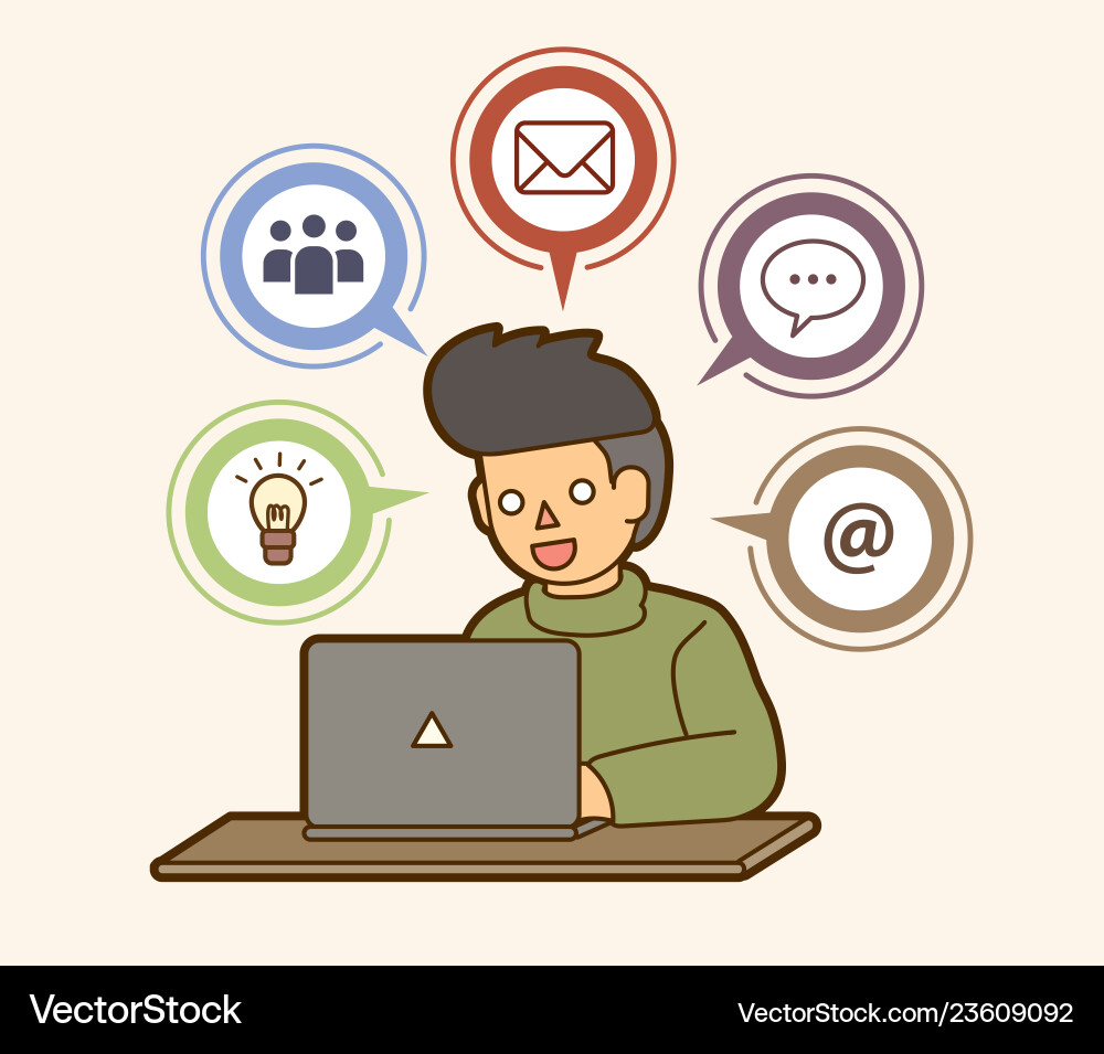 Programmer working searching cartoon Programmer working searching cartoon vector image