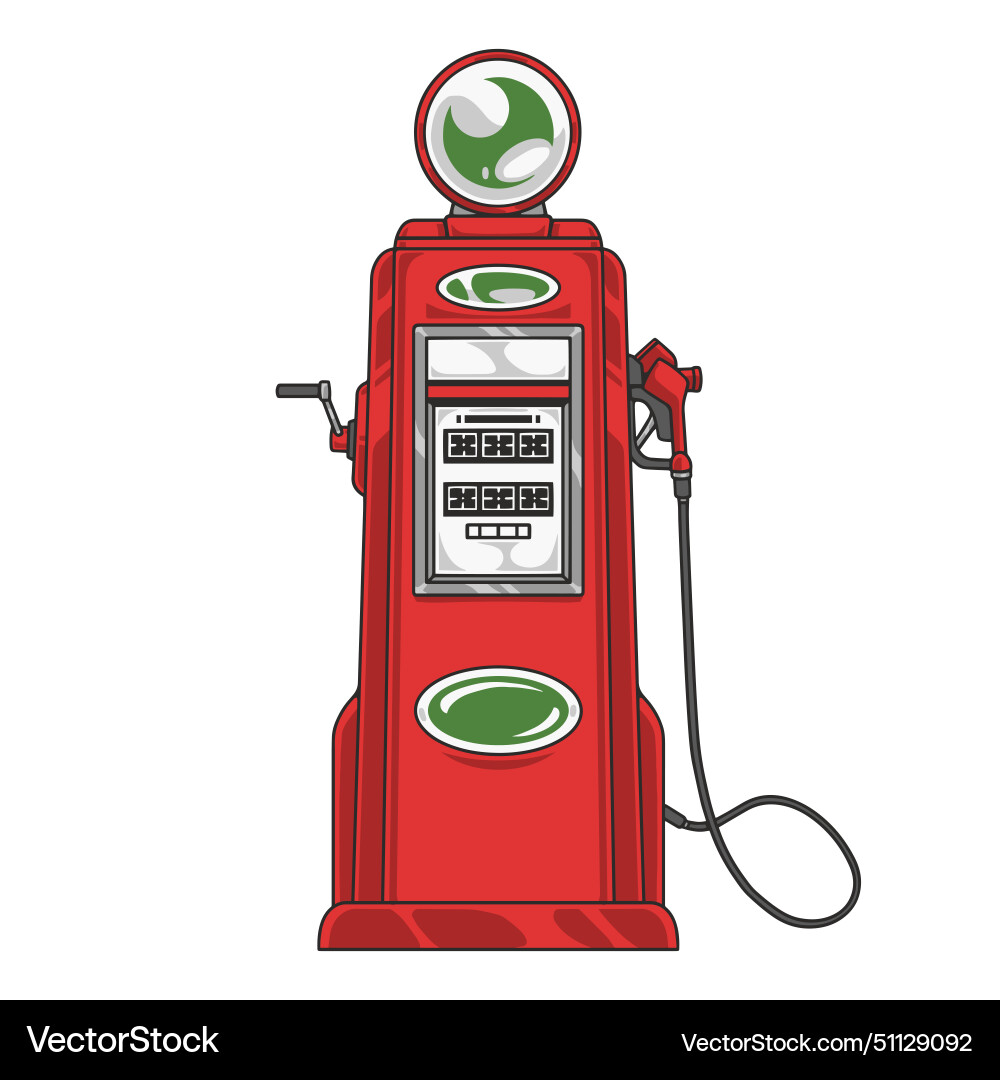 Retro auto gas station colorful Royalty Free Vector Image