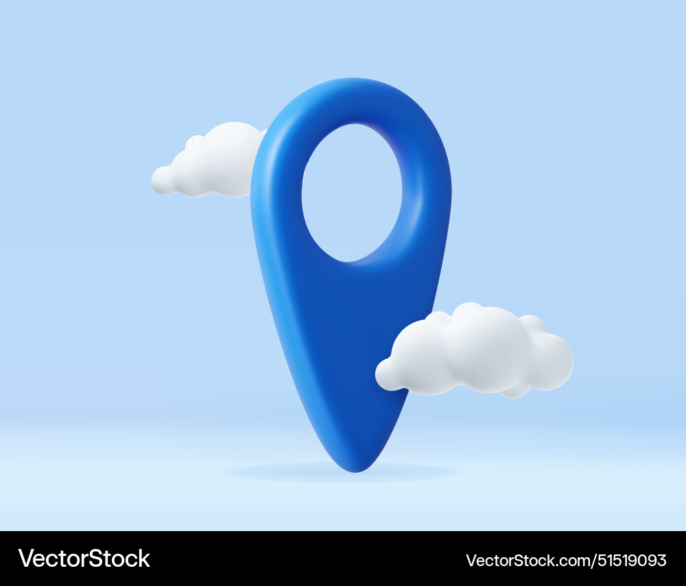 3d mark location locate pin gps map Vector Image