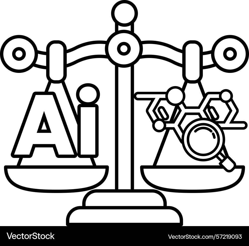 A scale with the letters ai vector image