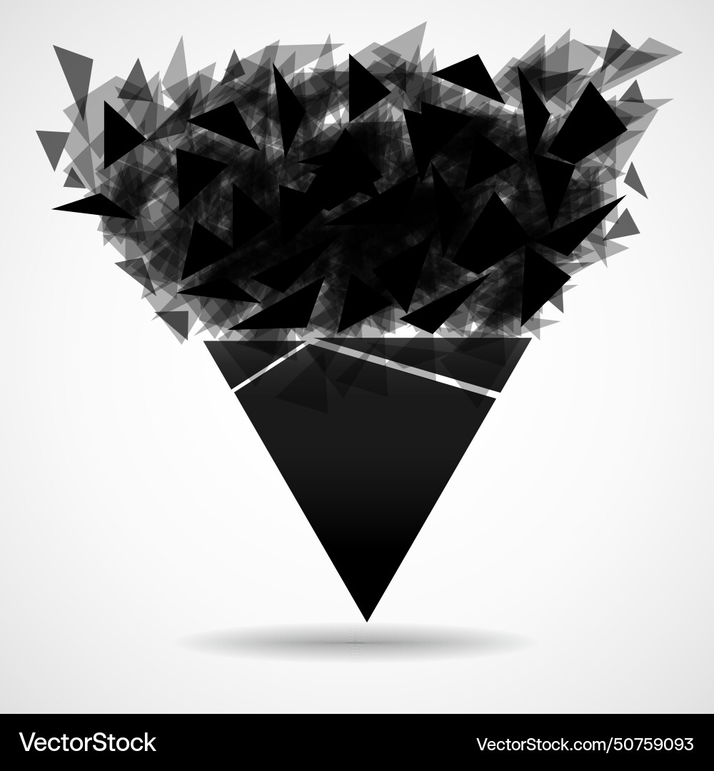 Abstract triangle with explosion on small Vector Image