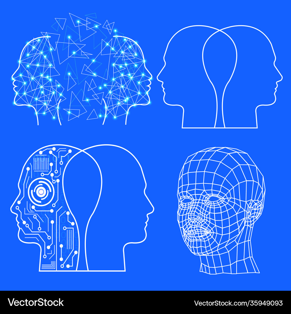 Artificial Intelligence Network vector image