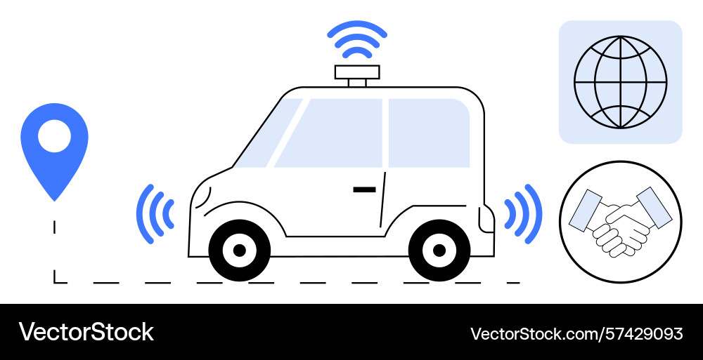 Autonomous car navigation technology with gps Autonomous car navigation technology with gps Vector Image