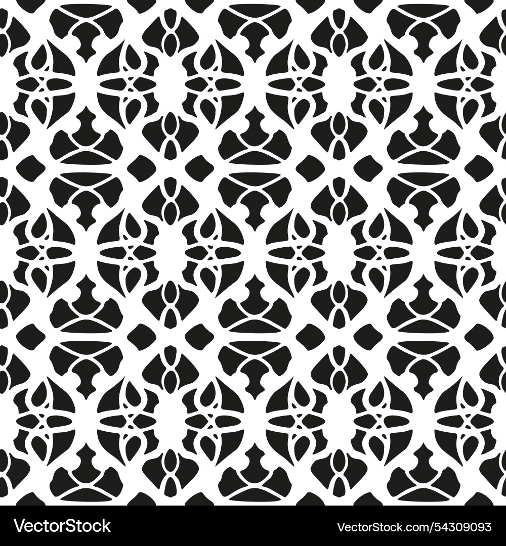 Black and white seamless pattern with arabesques Black and white seamless pattern with arabesques vector image