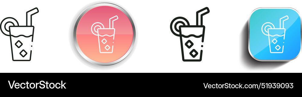 Caipirinha icon thin linear regular and button Caipirinha icon thin linear regular and button vector image