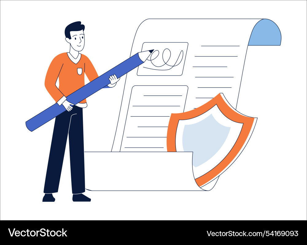 Digital signature and data protection user Digital signature and data protection user vector image