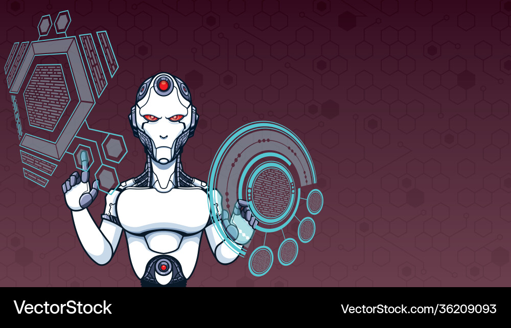 Evil AI Robot Concept vector image