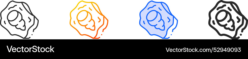 Fossil iconthin linear gradient blue stroke Vector Image