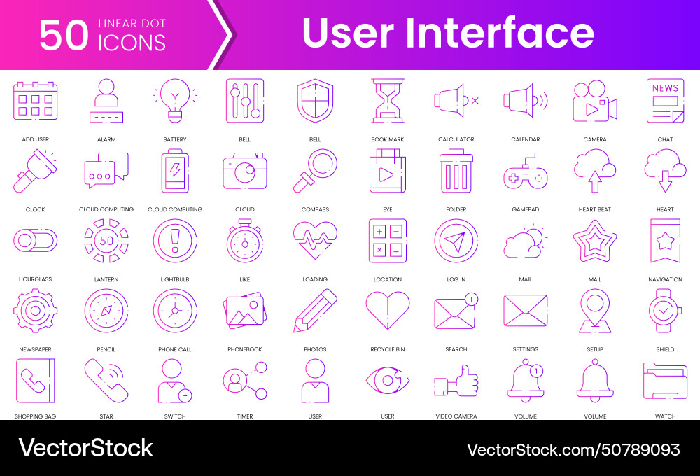 Set der Benutzeroberfläche Icons Gradienten-Stil Symbol Set der Benutzeroberfläche Icons Gradienten-Stil Symbol vektorbild