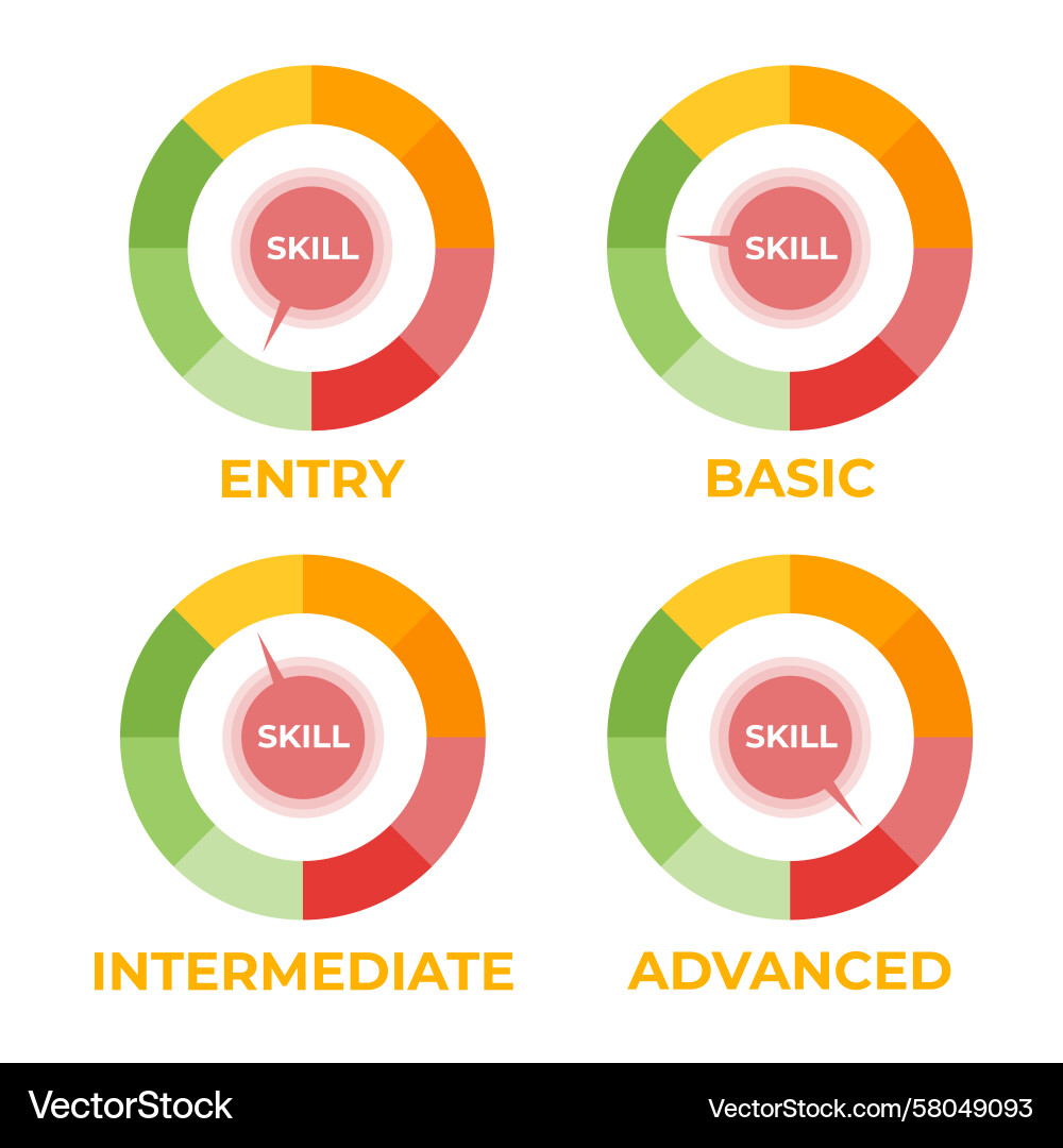 Skill Level Measurement Set Vector Image