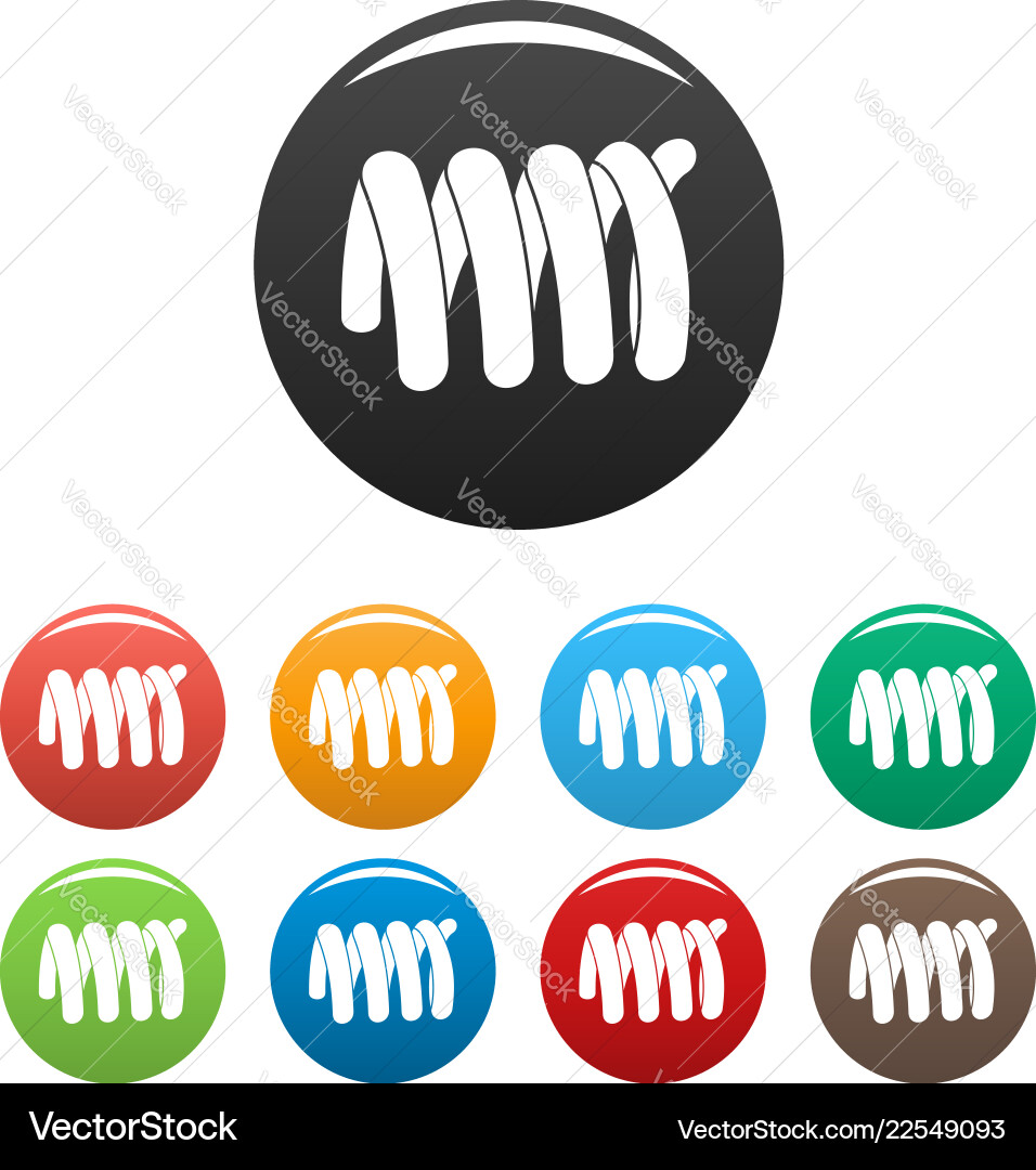 Spring Coil Icons - Colorful Set vector image