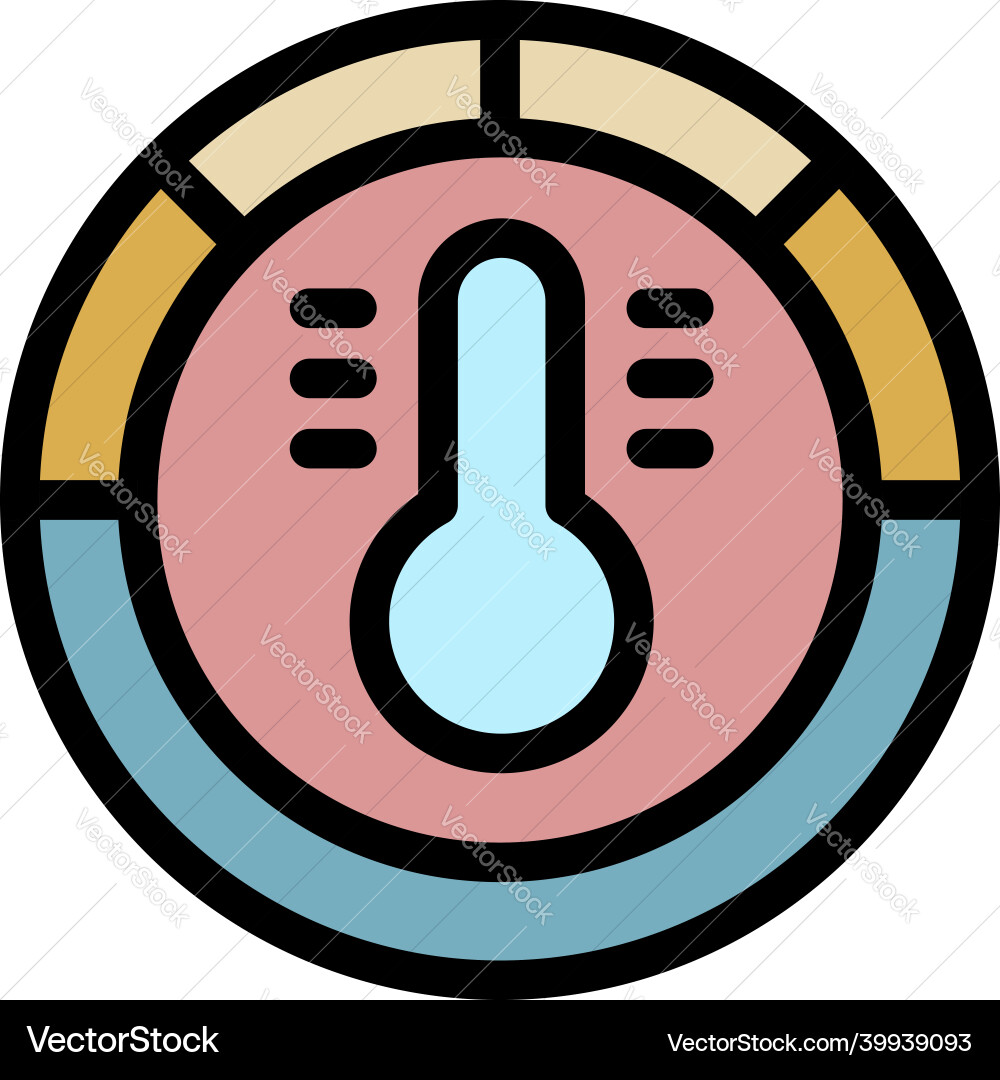 Thermometer in a circle icon color outline Thermometer in a circle icon color outline vector image