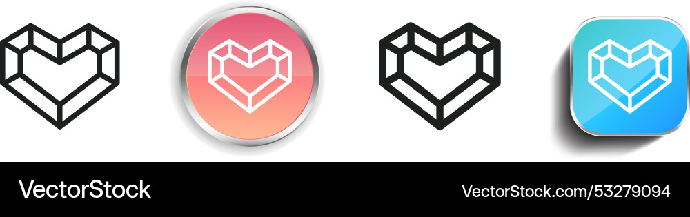Diamond icon thin linear regular and button style Diamond icon thin linear regular and button style Vector Image