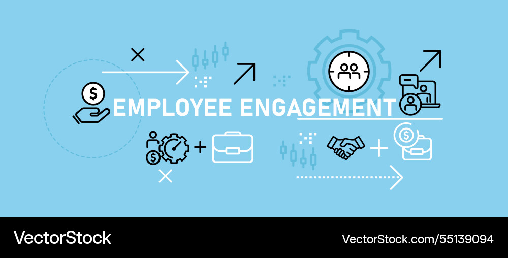 Employee engagement concept highlighting workplace Employee engagement concept highlighting workplace vector image
