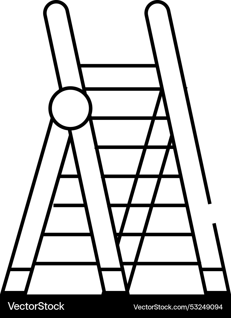 Ladder tool line icon isolated Vector Image