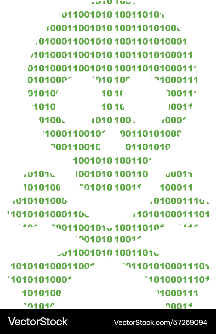 Skull binary code Vector Image